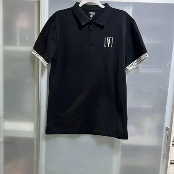 V TWELVE LUX 블랙 피케 셔츠