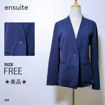 ensuite 엔스위트 노카라 자켓 네이비 예쁜 새상품급