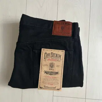 오니 데님 622ZR 20oz 시크릿 블랙 릴랙스 테이퍼드 38