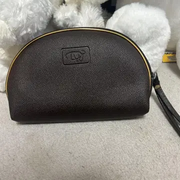 브라운 가죽 돔형 파우치 3개 세트
