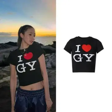 glowny I LOVE GY TEE 팝업 한정판 티셔츠 블랙