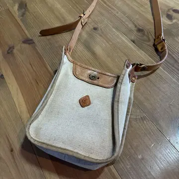 캔버스 가죽 숄더백