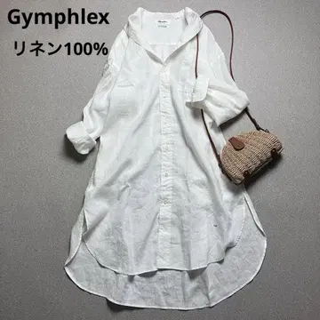 새상품급 짐플렉스 린넨 자수 로고 원피스 린넨 100%