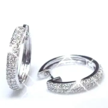 파베 다이아몬드 후프 귀걸이 0.5ct WG