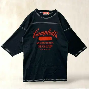 Campbell's 캠벨 반팔 티셔츠 [M] 블랙 검정 오버 사이즈