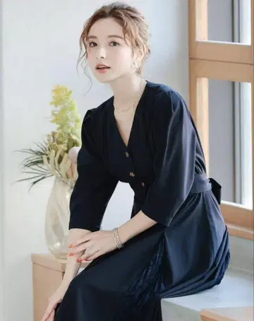 niana 고급스러운 7부 소매 레이스 원피스