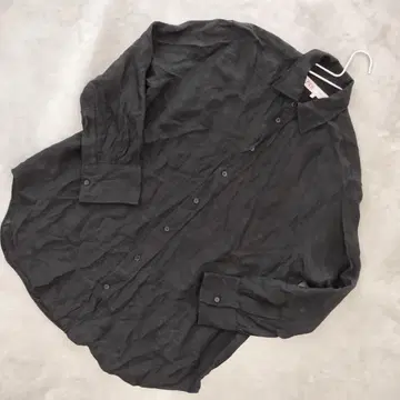 ZARA 남성용 레귤러 넥 셔츠 긴팔 블랙 S 상당