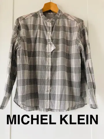 [택 포함 새상품] MICHEL KLEIN 체크 무늬 긴팔 셔츠