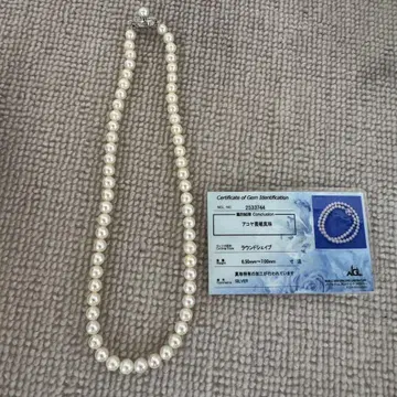 G1018 진주 라운드 목걸이 6.5mm 실버 클로징