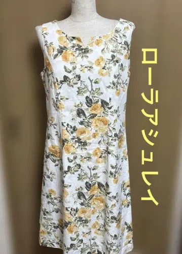 로라 애슐리 꽃무늬 슬리브리스 원피스 린넨 혼방 11호