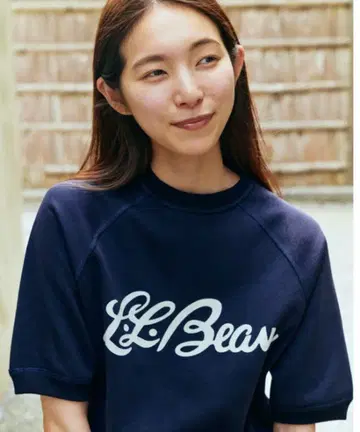 L.L.Bean 리버서블 로고 프린트 반팔 맨투맨 아리하라 미유키