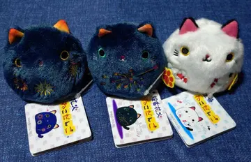 네코단고 선향 불꽃놀이 금붕어 봉제 인형 마스코트 3개 세트 레어