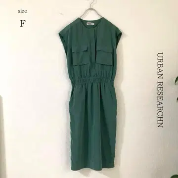 어반 리서치 새틴 슬리브리스 원피스 [F] 그린