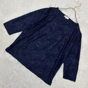 기모노 티셔츠 네이비 M 세련된 비침