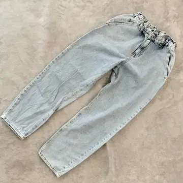 자라 하이웨스트 데님 블루 EUR36 허리밴딩