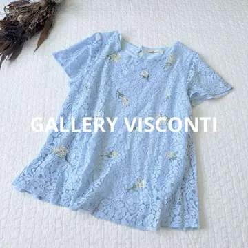 GALLERY VISCONTI 튜닉 블라우스 상의 레이스 자수