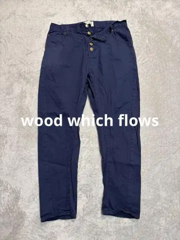 a147 wood which flows 네이비 버튼