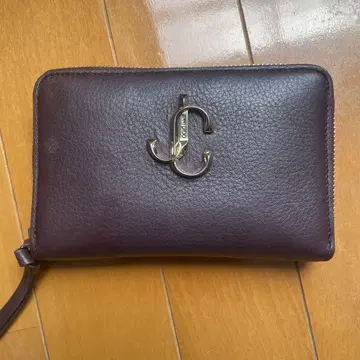 [한정판 가격 인하] JIMMY CHOO 가죽 라운드 지퍼 지갑