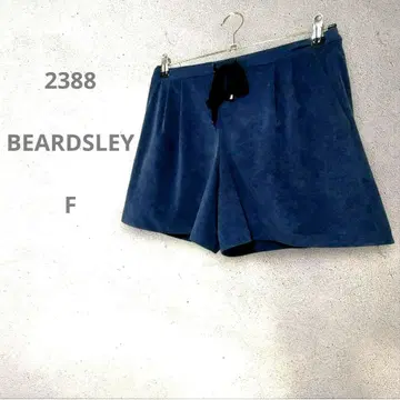 BEARDSLEY 네이비 스웨이드풍 숏팬츠 Y2K 귀여운 밴딩