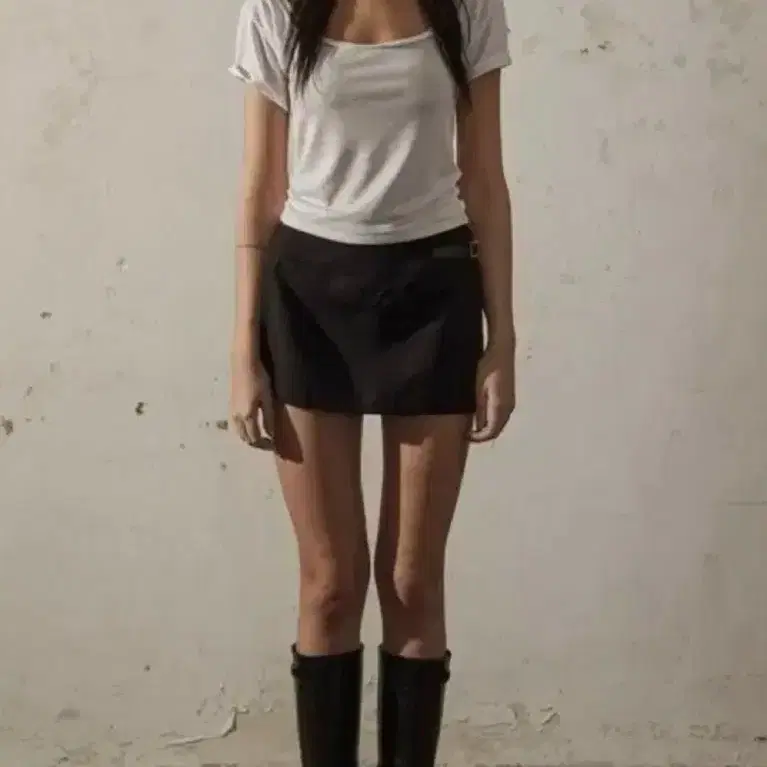 【BOHEMIAN SEOUL】BOHEMSEO UNBALANCED SHIRT SKIRT [正規品] BOHEMIAN SEOUL] UNBALANCED SHIRT SKIRT, BLACK 正規品 韓国