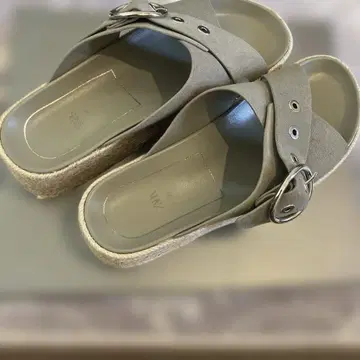 자라 웨지 힐 통굽 샌들 카키