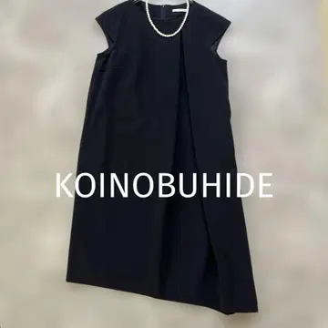 KOINOBUHIDE 비대칭 원피스 38 네이비 고급스러운 일본제