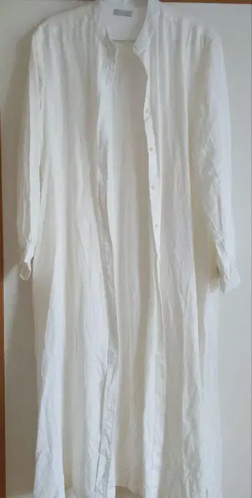 fog linen work 화이트 셔츠 원피스