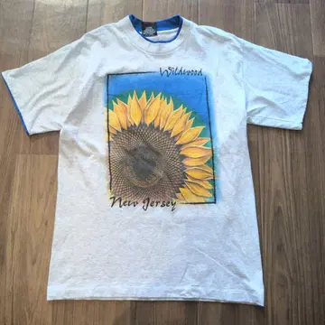 90년대 해바라기 티셔츠 썬플라워 아트 초레어 빈티지 고흐