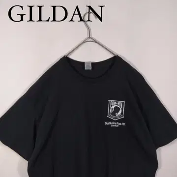 GILDAN POW*MIA 티셔츠 블랙 이글 프린트 XL
