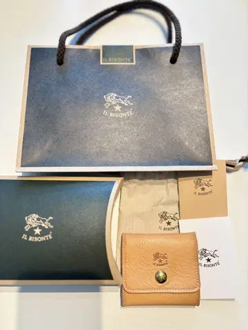 IL BISONTE 베이지 가죽 코인 케이스