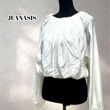 지나시스 2WAY 벌룬 블라우스 오프숄더 화이트 5558