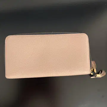 핑크 장지갑 지퍼