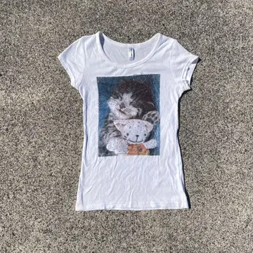 단일 상품 Y2K 00s 빈티지 고양이 그래픽 T셔츠