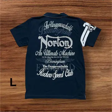 Norton 노트 반팔 피케 셔츠 자수 빅 로고 블랙 검정 L