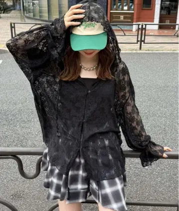 레이스 드로스트 후드티 가디건