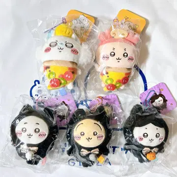 치이카와 (먼작귀) 검은 고양이 커플 피자 마스코트 5종 세트