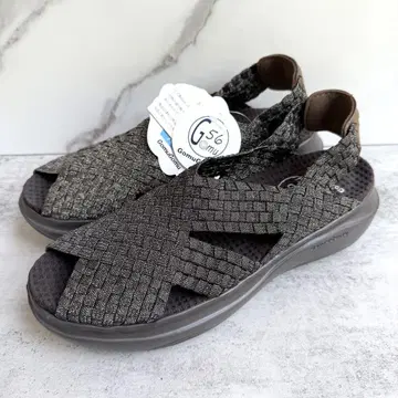 새상품 Gomu56 밴딩 고무 샌들 L 24cm 라메 브라운 세탁 가능