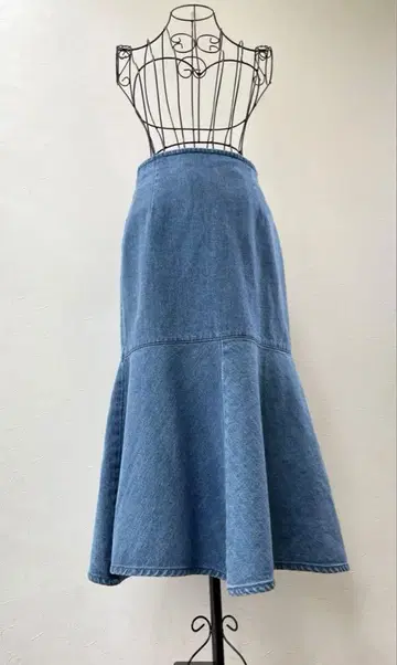 윔 가젯 데님 플레어 롱 스커트