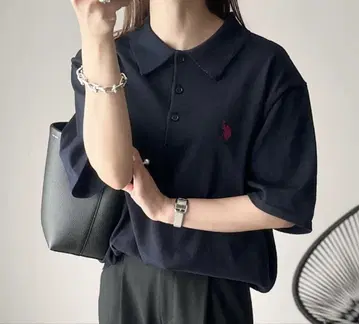 Ada. // U.S.POLO ASSN. 니트 피케 셔츠 네이비 L