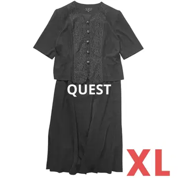 관혼상제에 QUEST 블랙 포멀 원피스 13호 레이스 절개