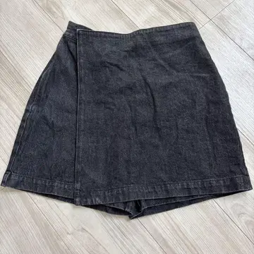AMERI 숏팬츠 스커트 데님 블랙