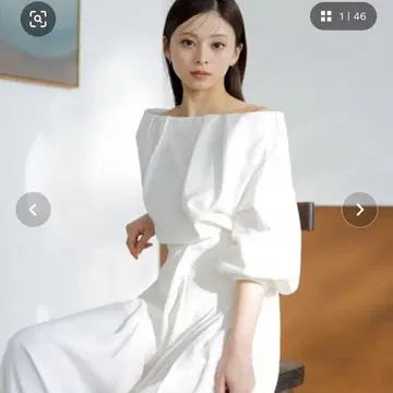 택 포함 새상품 SNIDEL 오프숄더 턱 맨투맨 화이트