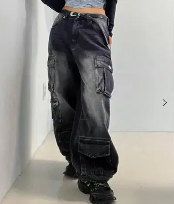 .KOM 블랙 카고 팬츠 y2k