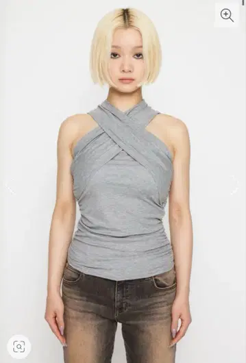 LAGUA GEM SHIRRING MANYWAY 베어 탑