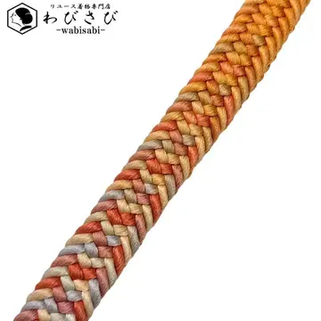일본 정통의상 소품 허리띠 순수 실크 평조 끈 주황색 C-5800