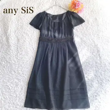 애니시스 [S] 블랙 드레스 플레어 슬리브 경사 2차 모임