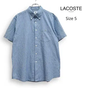 LACOSTE 라코스테 버튼 다운 스트라이프 반팔 셔츠 5