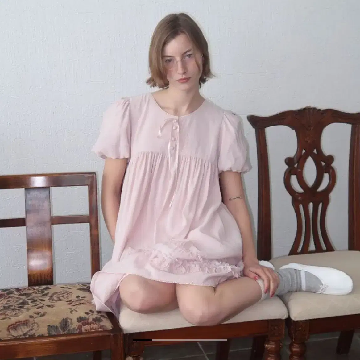 ★SINOON シヌーン★LACE PUFF DRESS★レース パフ ワンピース★ ☆送料・関税込☆sinoon☆LACE PUFF DRESS☆ (sinoon/ワンピース