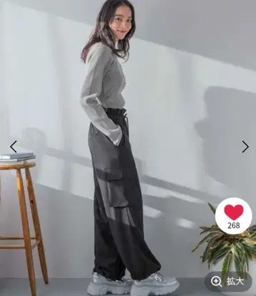 로리즈팜 허리 프릴 드로스트 팬츠 블랙