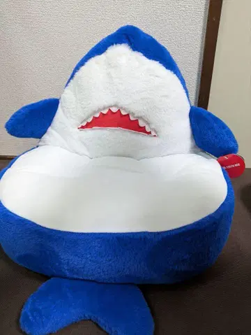 상어 봉제 인형 쿠션 파랑 큰